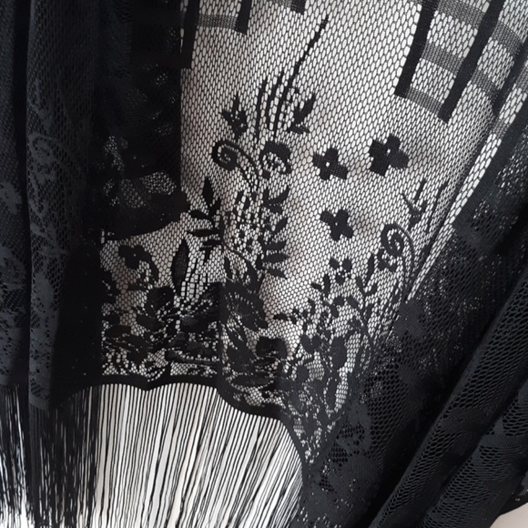 Black Sleeveless Knit Kimono Size M - Picture 6 of 7